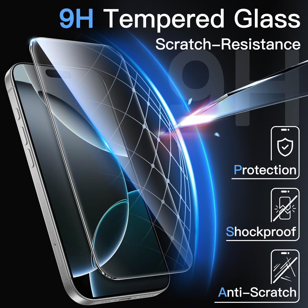 JETech Screen Protector for iPhone 13/13 Pro, 3-Pack