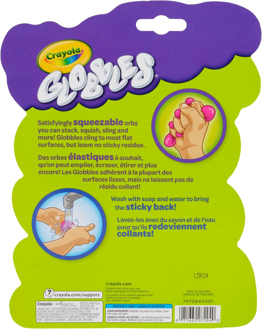 Crayola Globbles Fidget Toy (6ct), Sticky Stress Ball for Adults & Kids, Squishy Balls, Calming Sensory Gifts for Stress Relief