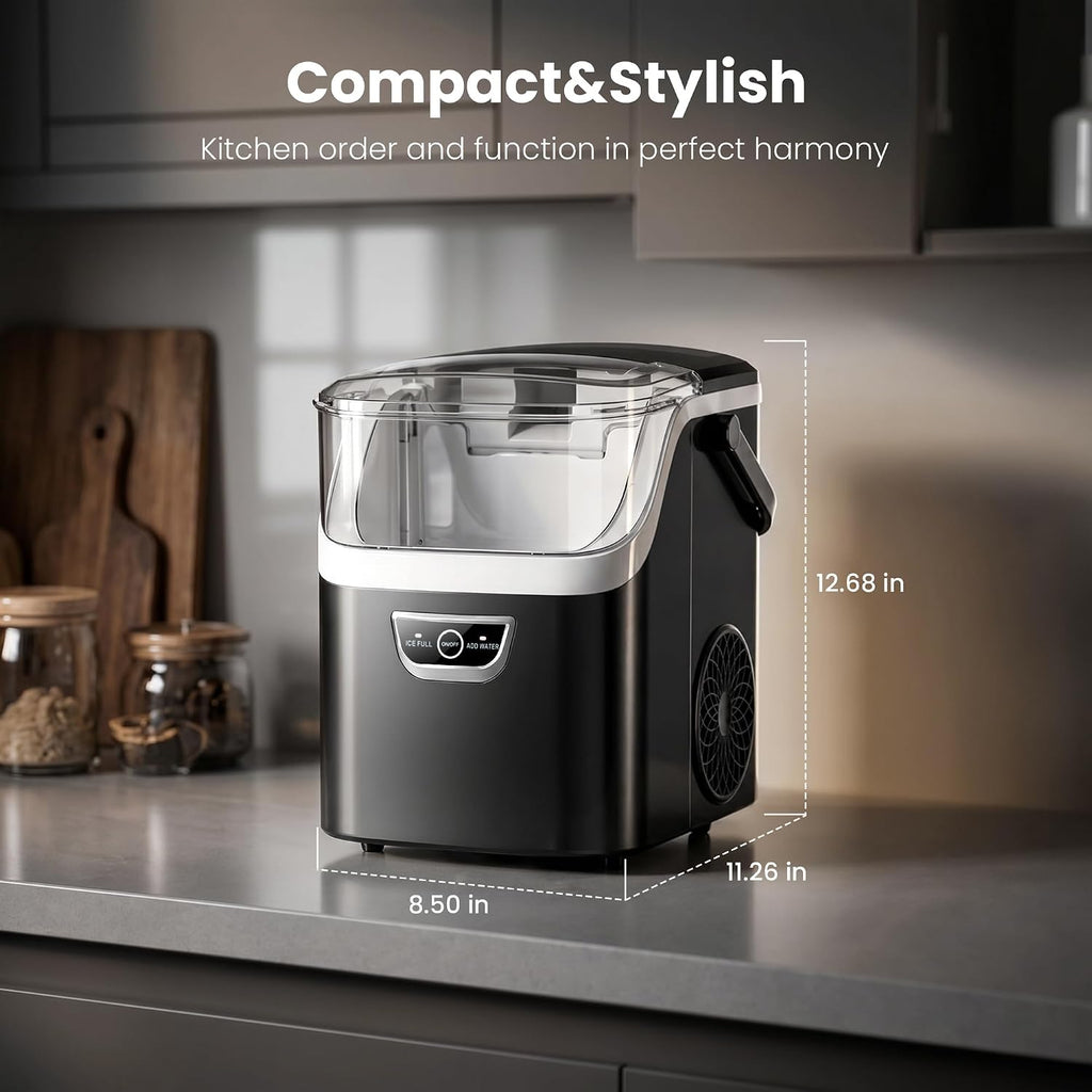 AGLUCKY Nugget Ice Makers Countertop, 35lbs/Day Crushed Ice Machine