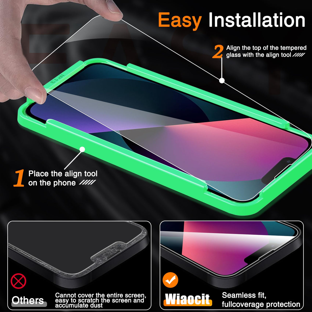 Wiaocit Privacy Screen Protector for iPhone 18 Pro, Tempered Glass