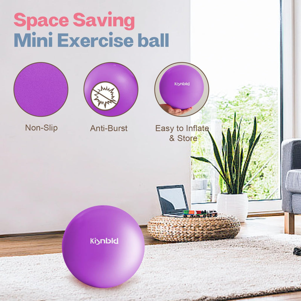 kisnbld 9 Inch Pilates Ball, Small Exercise Ball for Core &Physical Therapy