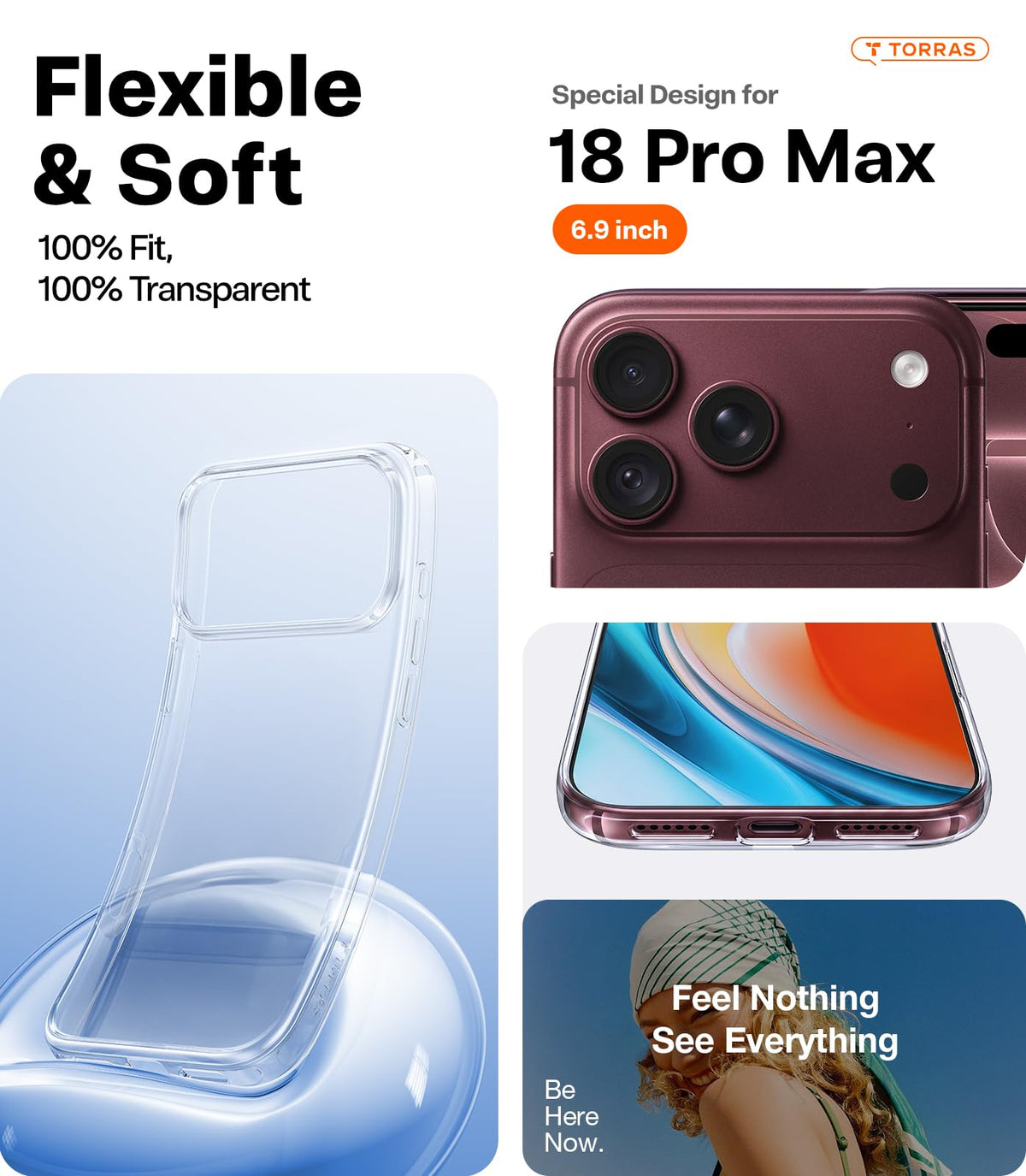 TORRAS for iPhone 14 Pro Max Case, Anti-Yellowing, Crystal Clear