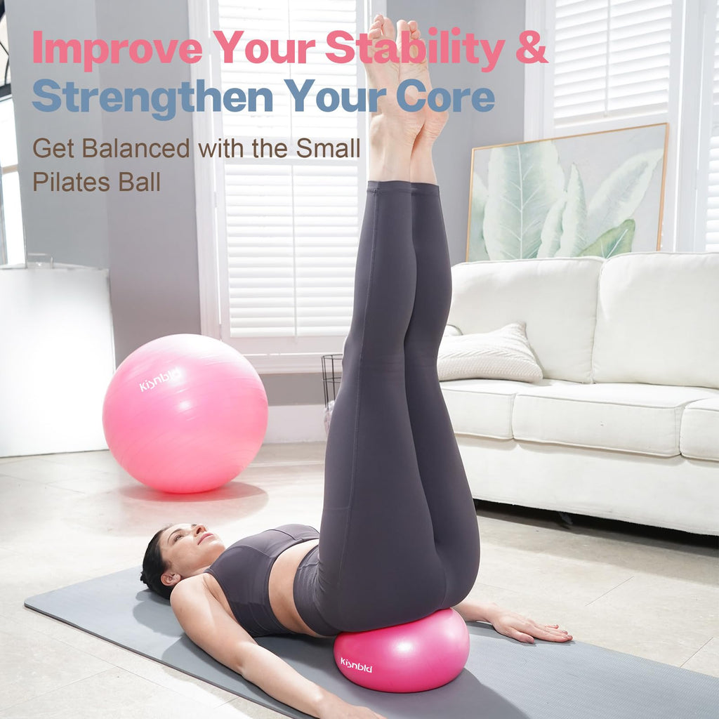 kisnbld 9 Inch Pilates Ball, Small Exercise Ball for Core &Physical Therapy