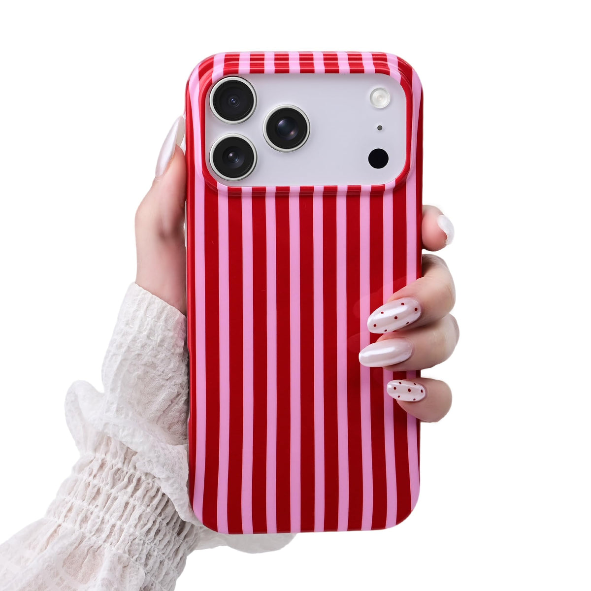 Cute Striped Case for iPhone 12 Pro Max 6.7",Pink/Yellow