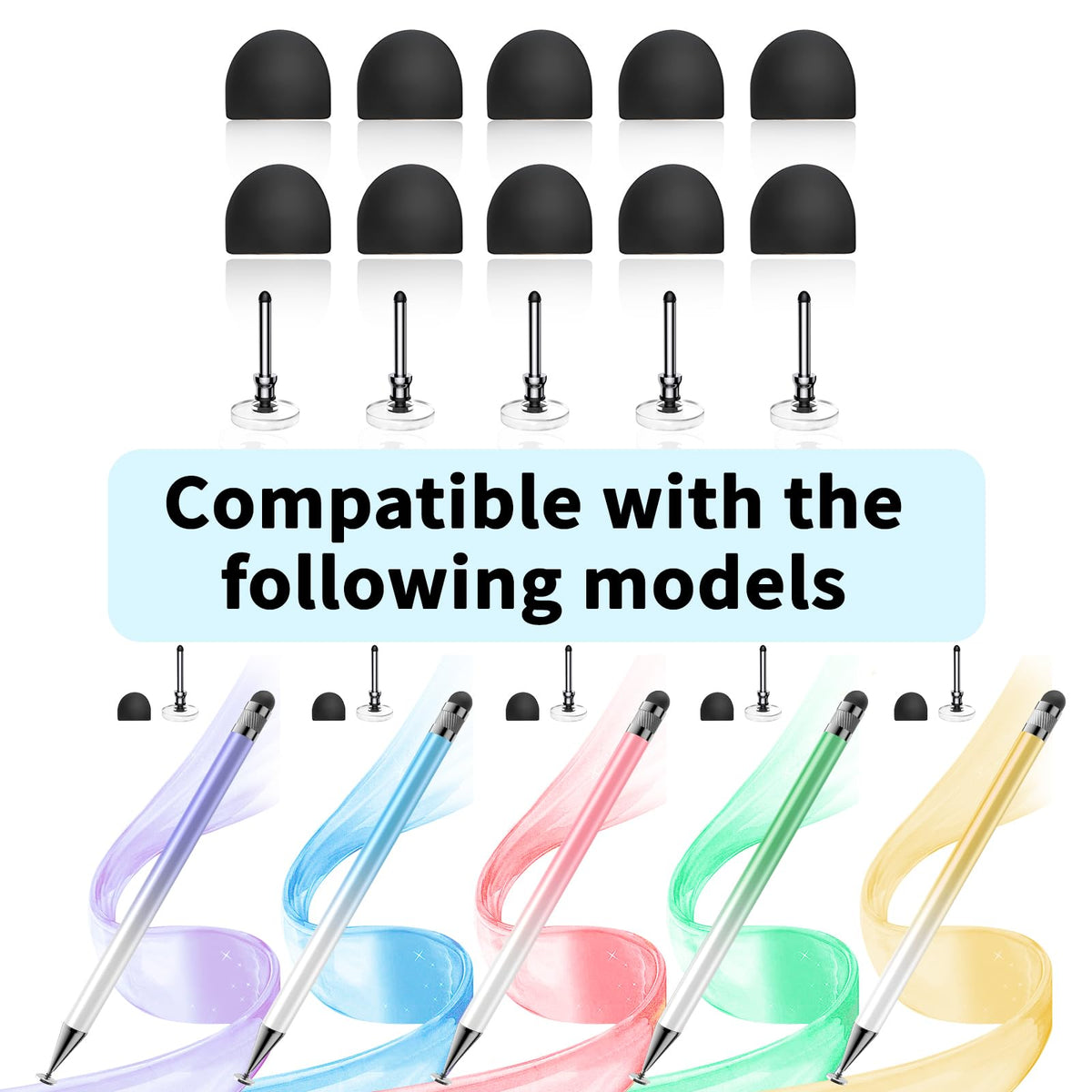 Bopomofo Stylus(5 Pcs),2-in-1 Stylus Pen for Touchscreen,Capacitive Stylus