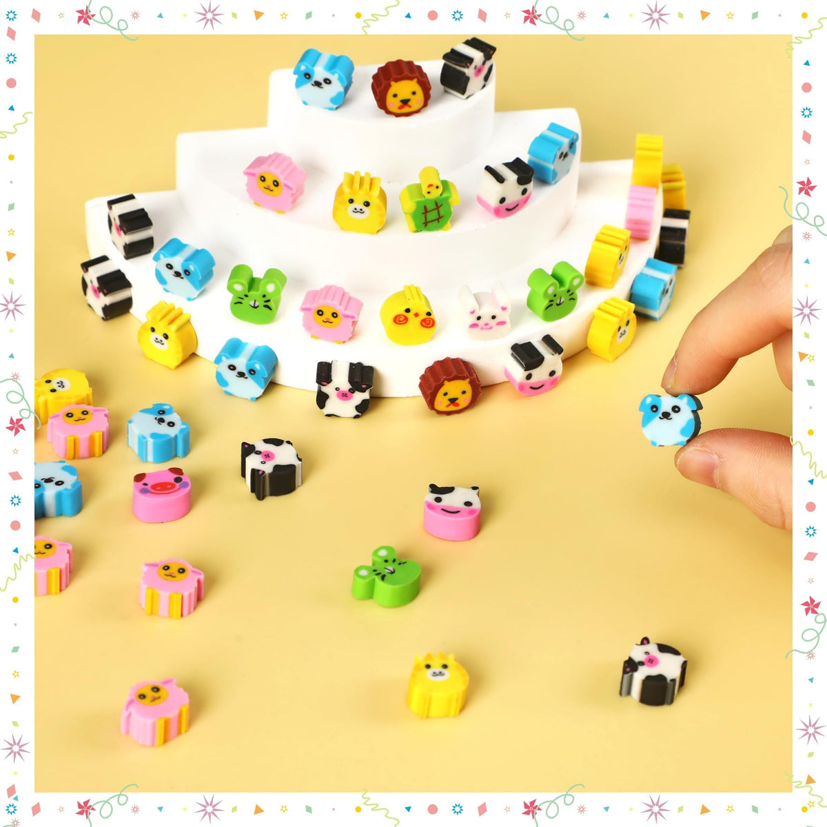 JUNEBRUSHS 150Pcs Fall Mini Erasers, Cute Thanksgiving Erasers Bulk