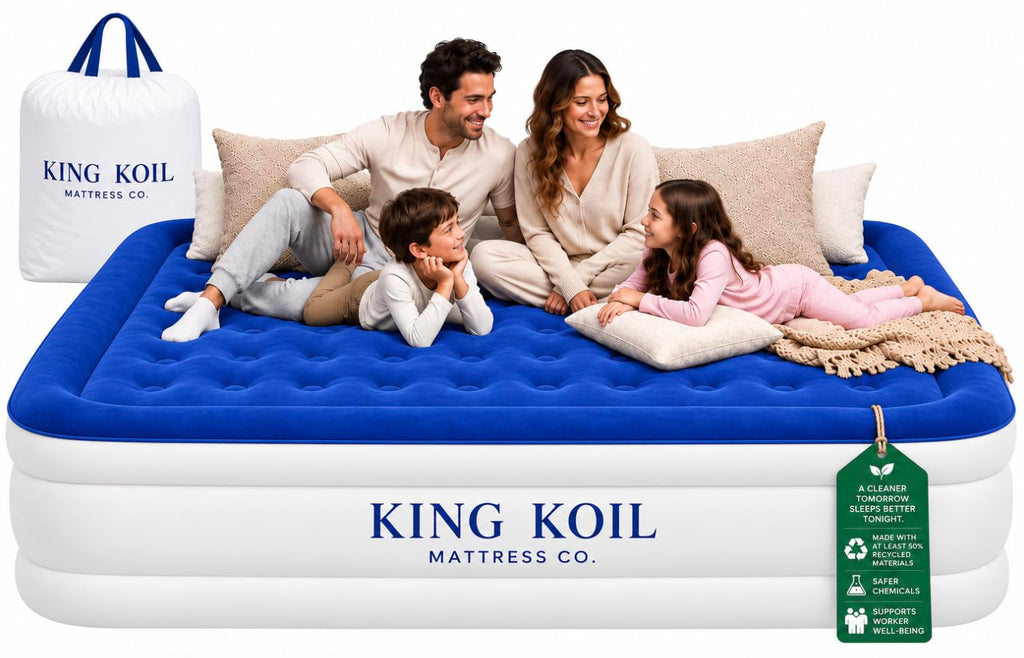 King Koil California King Air Mattress with Built-in Pump, 20” Raised Bed