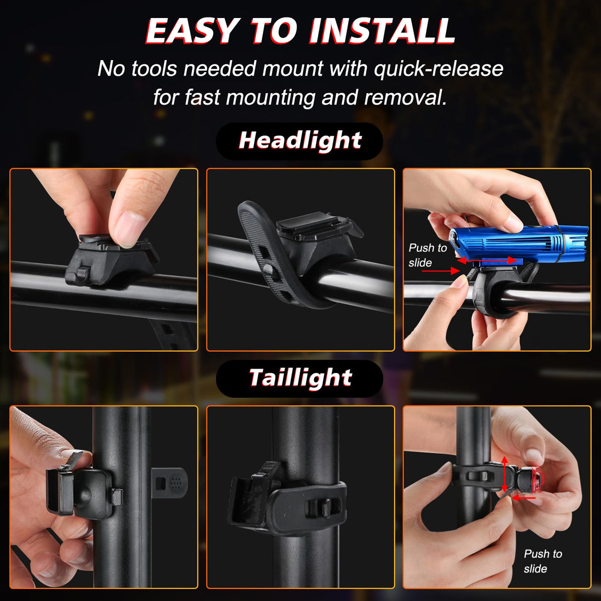 Ascher Ultra Bright USB Rechargeable Bike Light Set, Powerful Bicycle Front Headlight and Back Taillight, 4 Light Modes, Easy to Install for Men Women Kids Road Mountain Cycling