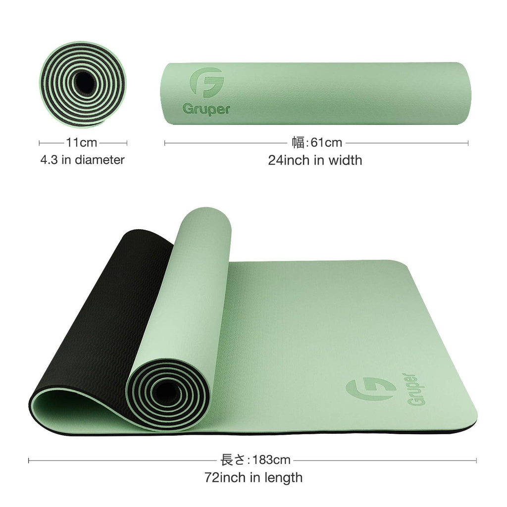Gruper Yoga Mat Non Slip, Eco Friendly Exercise Mat with Carrying Strap