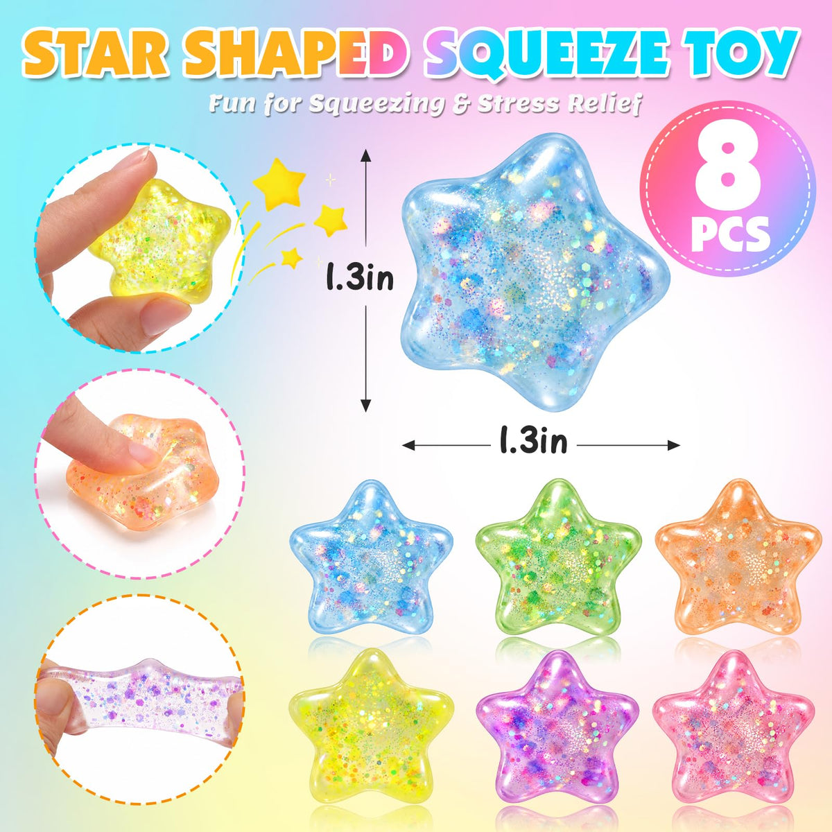 VESPRO 12Pack Fidget Toys Squishy ，Cute Bear Squeeze Ball