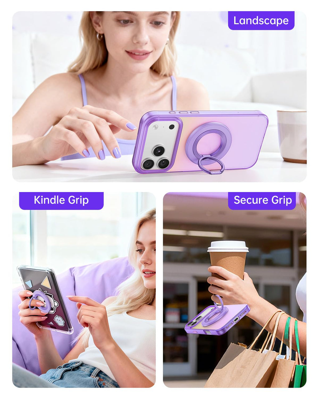 SYNCWIRE for MagSafe Phone Grip, Magnetic Phone Ring Holder Stand Kickstand
