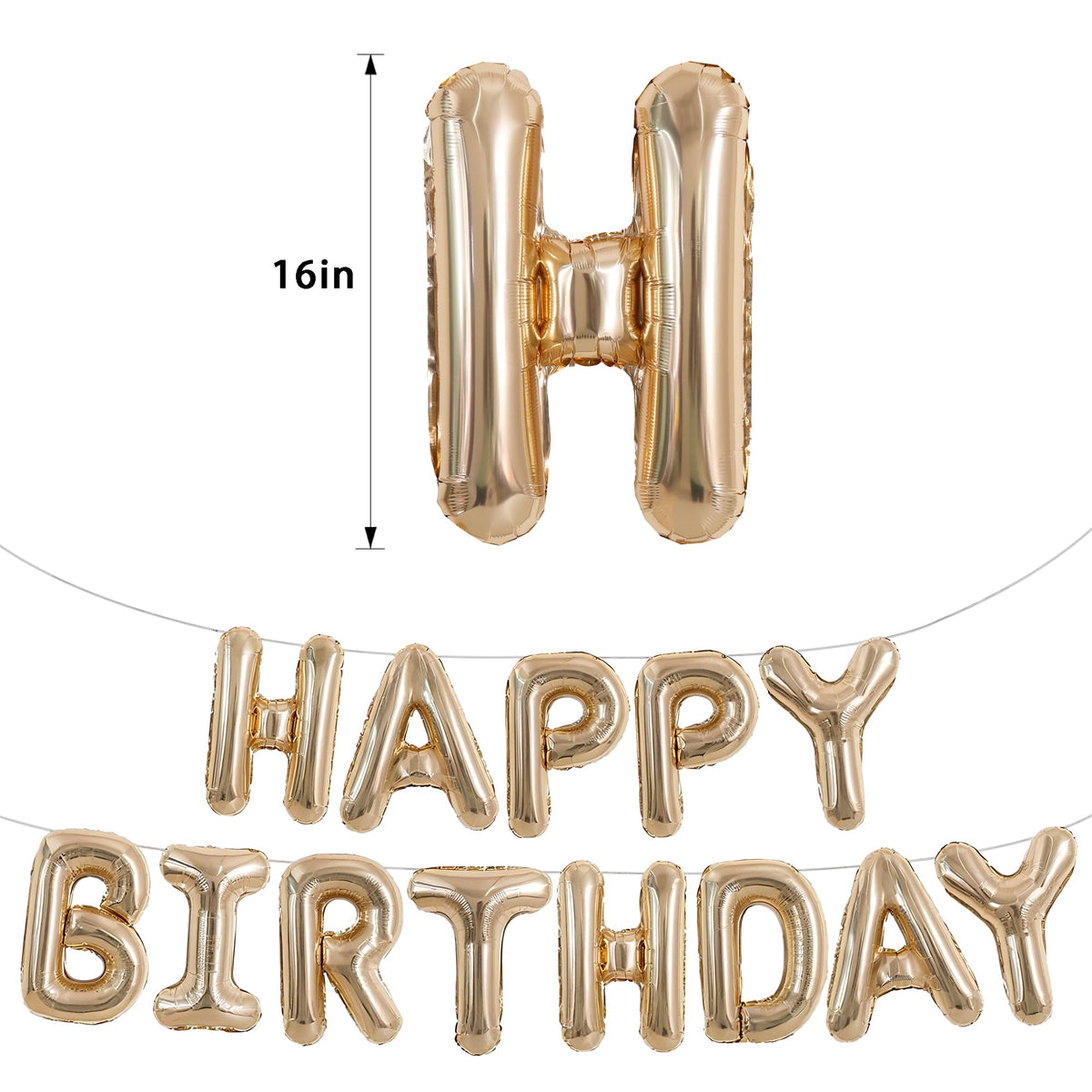 TONIFUL 16 Inch Yellow White Gingham Happy Birthday Foil Balloon