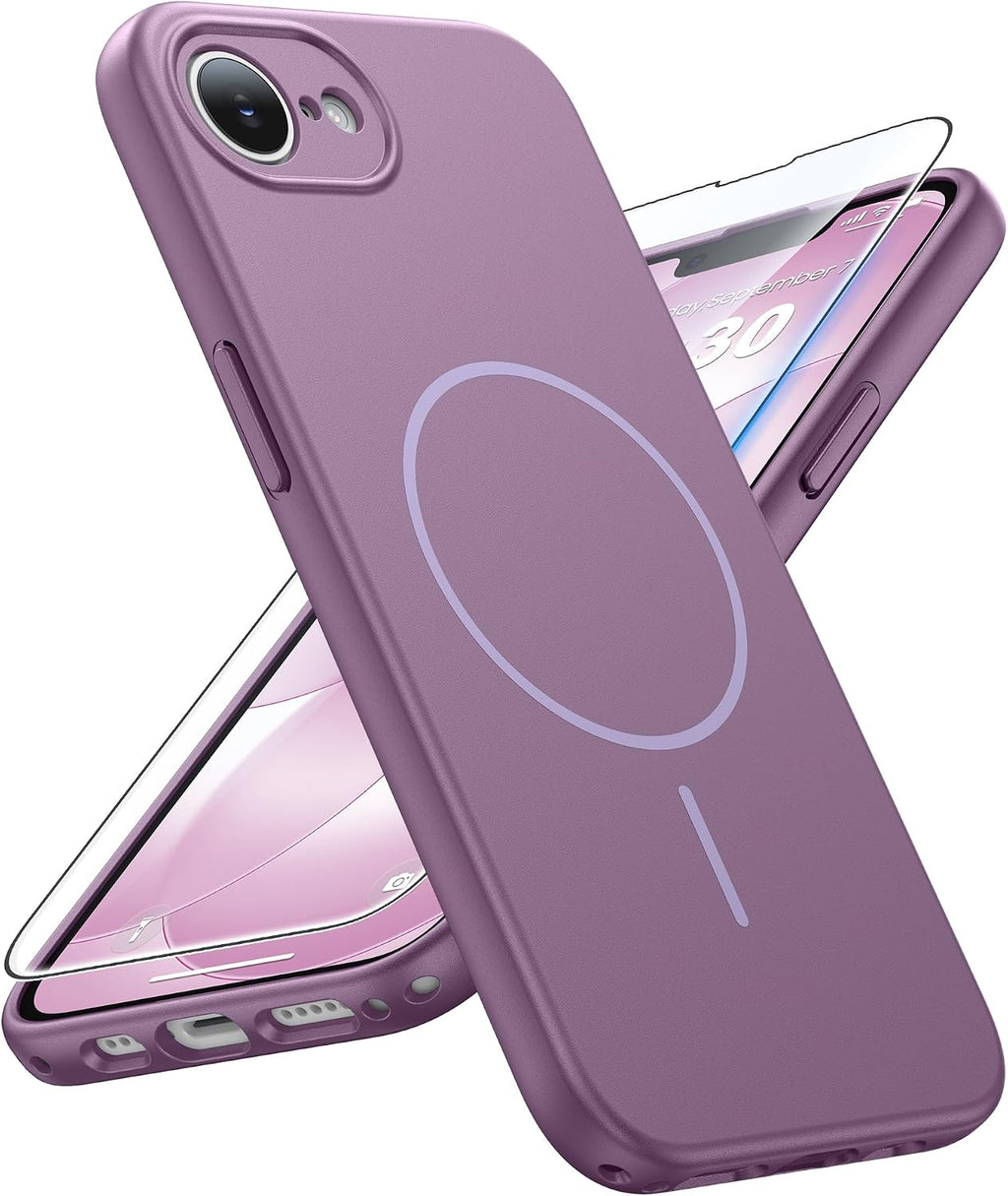 FNTCASE for iPhone 17E/16E Case Matte Lavender: Compatible with MagSafe