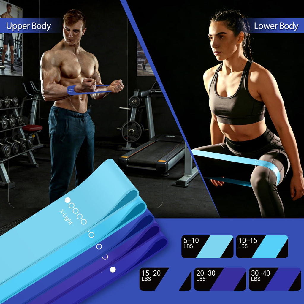 Resistance Bands for Working Out, 5 Levels Exercise Bands Set