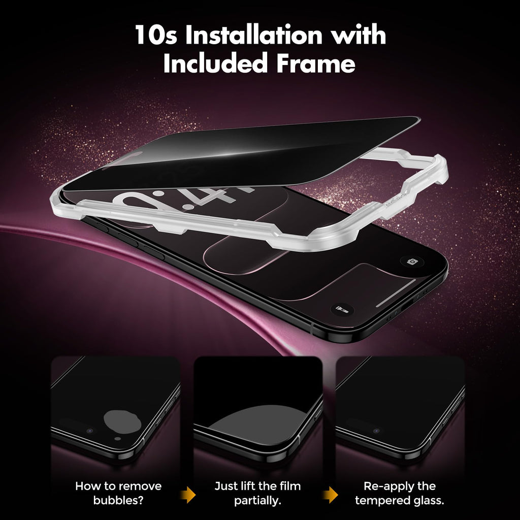 UNBREAKcable Privacy Screen Protector for iPhone 16 Pro Max, Full Coverage