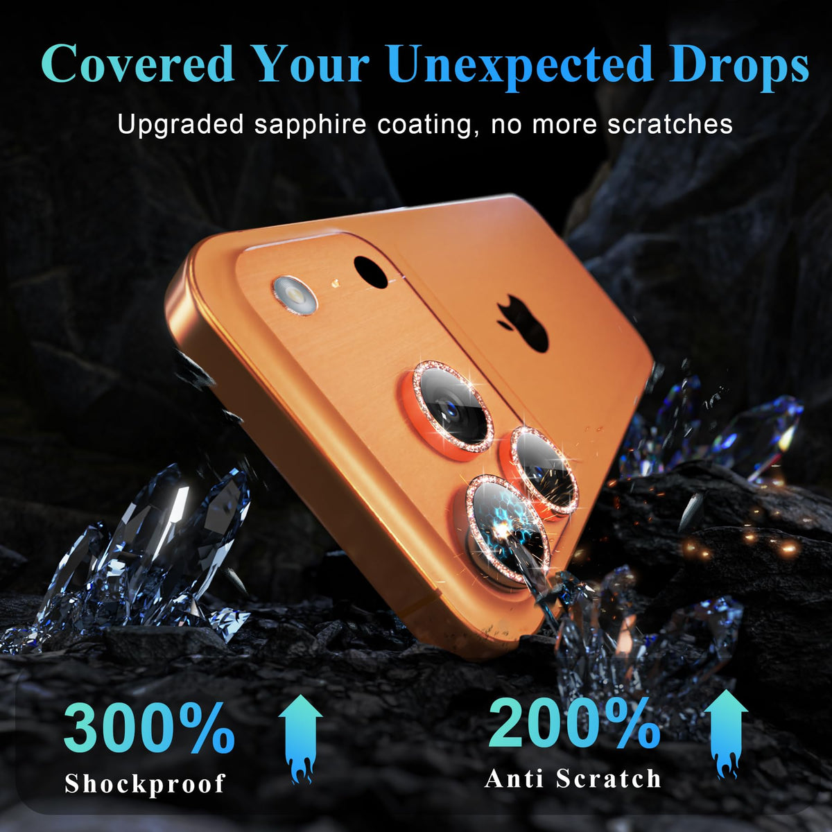 YWXTW Camera Lens Protector for iPhone 16 Pro/iPhone 16 Pro Max, [1 Step Installation Tray] Tempered Glass Screen Protector Metal Individual Camera Cover Accessories Case Friendly (Desert Titanium)