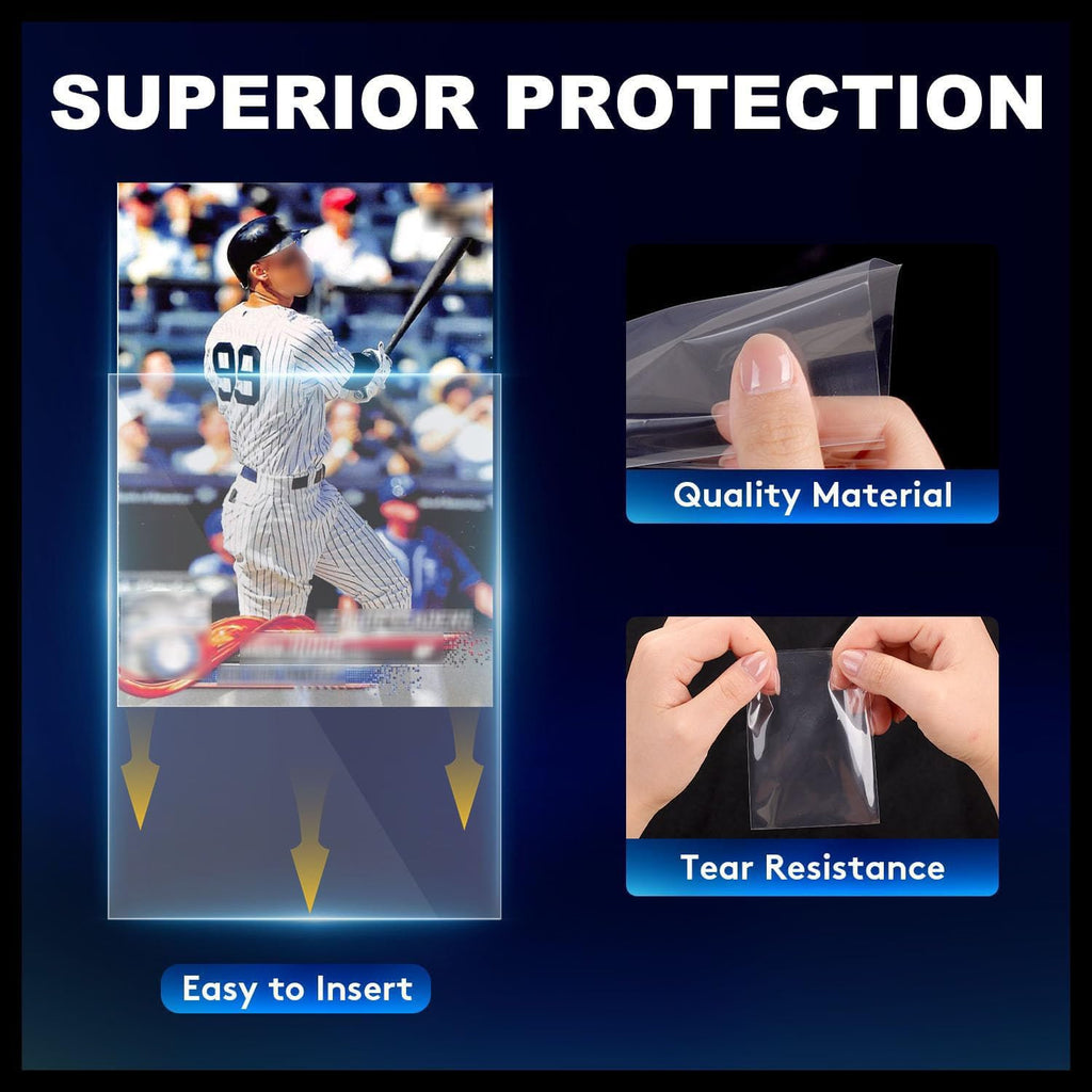 2000ct Card Sleeves for Trading Cards, Clear Soft Baseball Sports Sleeves