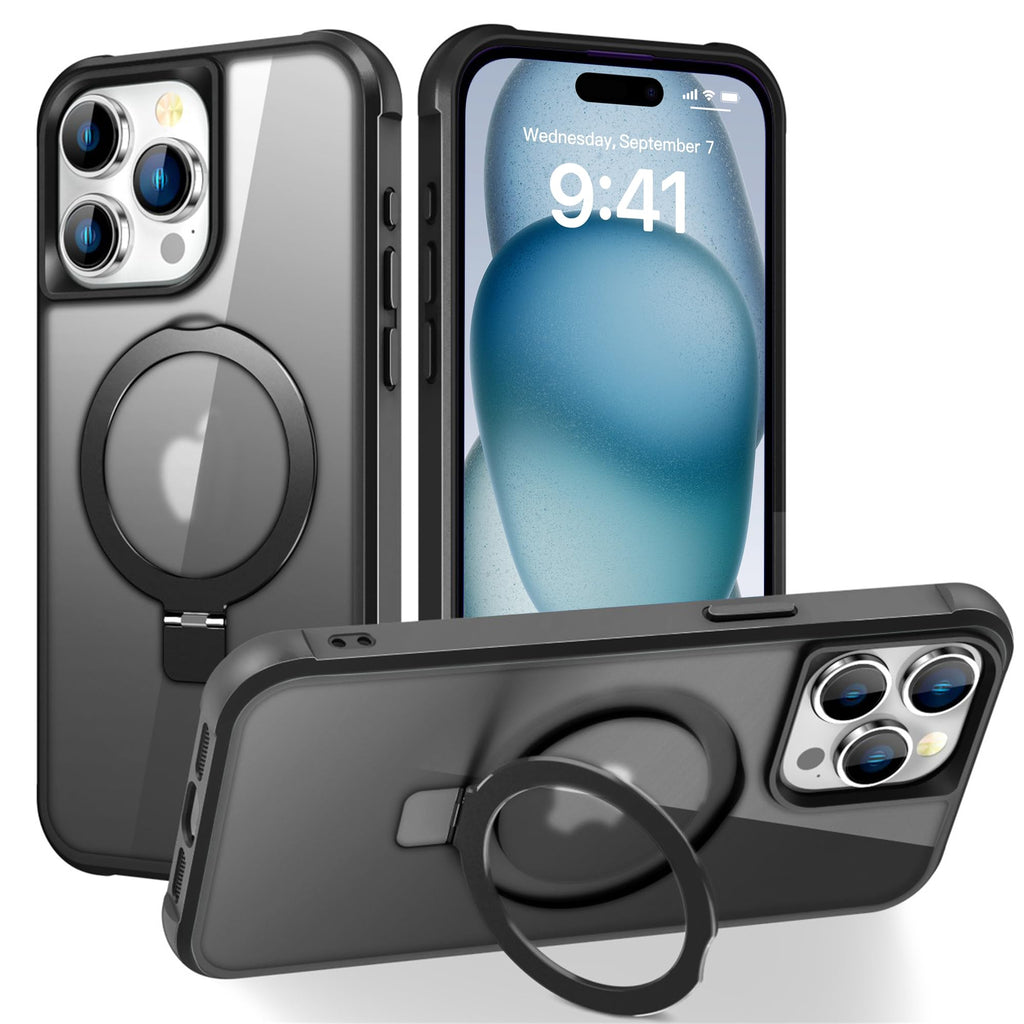 SKYLMW Compatible with iPhone 17 Case with Stand,Rose Gold