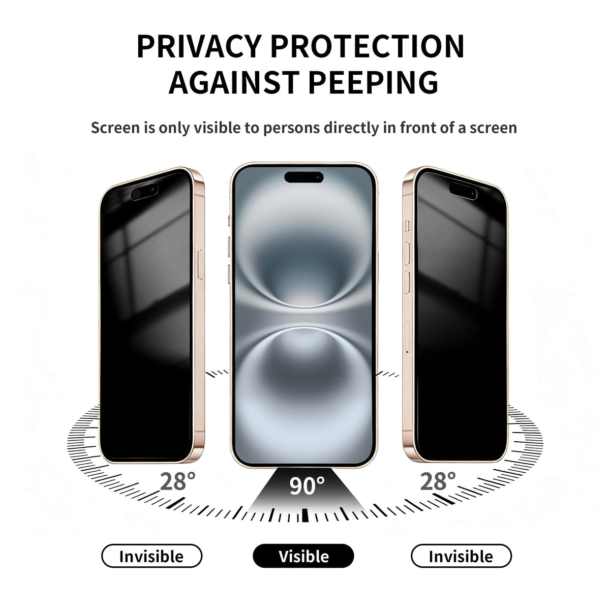 2 Pack Privacy Screen Protector for iPhone 14 Pro Max Purple