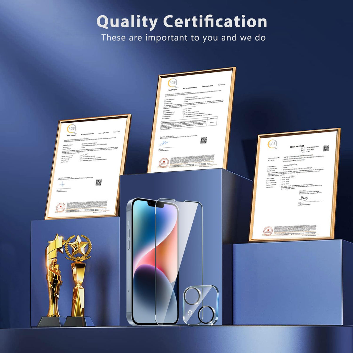 QHOHQ for iPhone 18 Pro Screen Protector, 9H+ Tempered Glass, 3+3 Pack