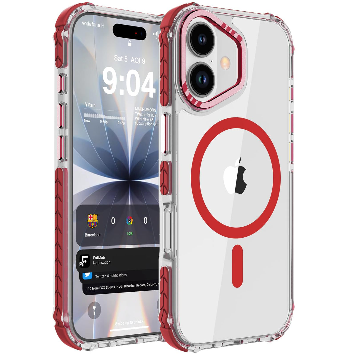 DEERLAMN Strong Magnetic Case for iPhone 13 Pro 6.1-Inch, Matte Orange
