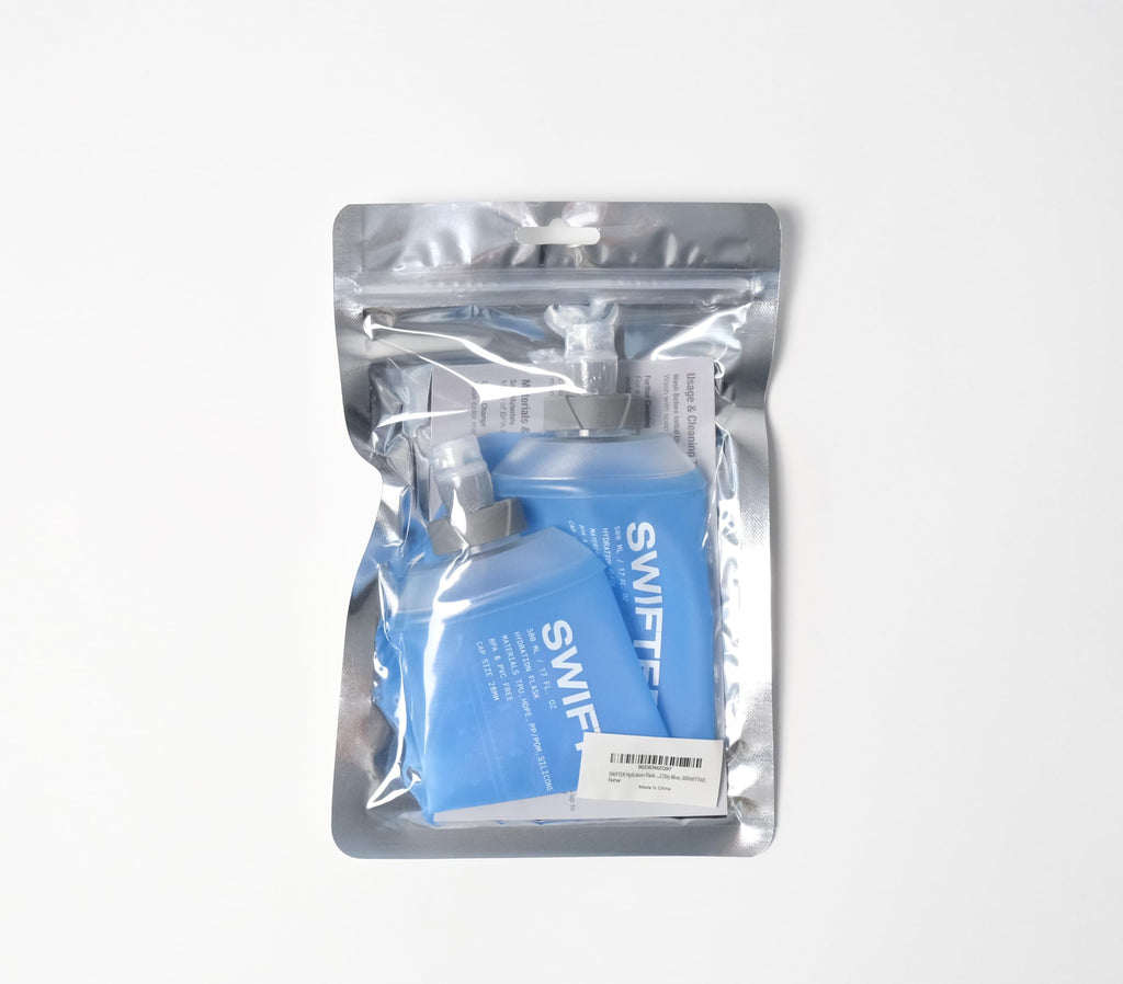 SWIFTER 2x Soft Flask 500ml | Running, Hiking, Cycling Hydration Flask | Collapsible, Leakproof, Reusable | Matt Finish, Sky Blue