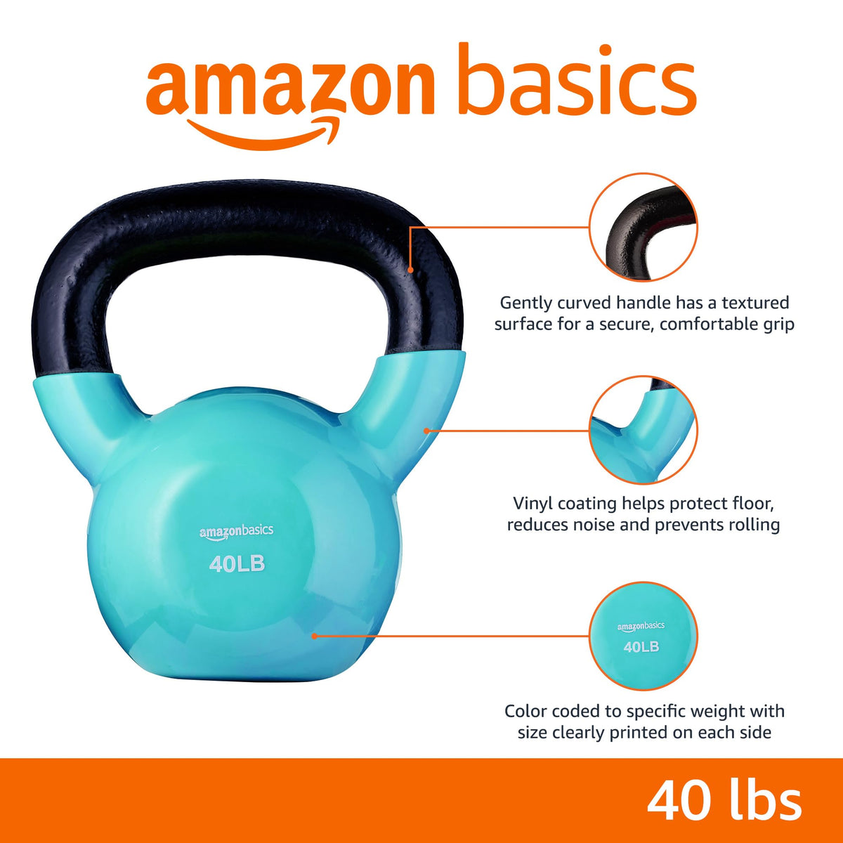 Amazon Basics Vinyl Kettlebell