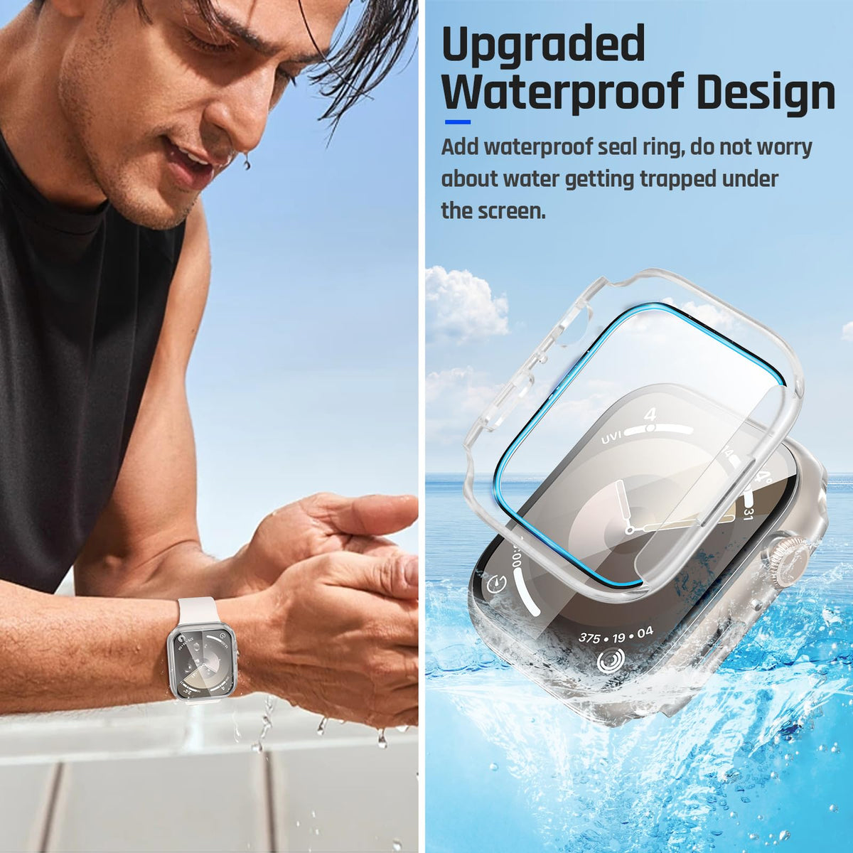Goton IP67 Waterproof Case with Glass for Apple Watch Series 11/10 46mm