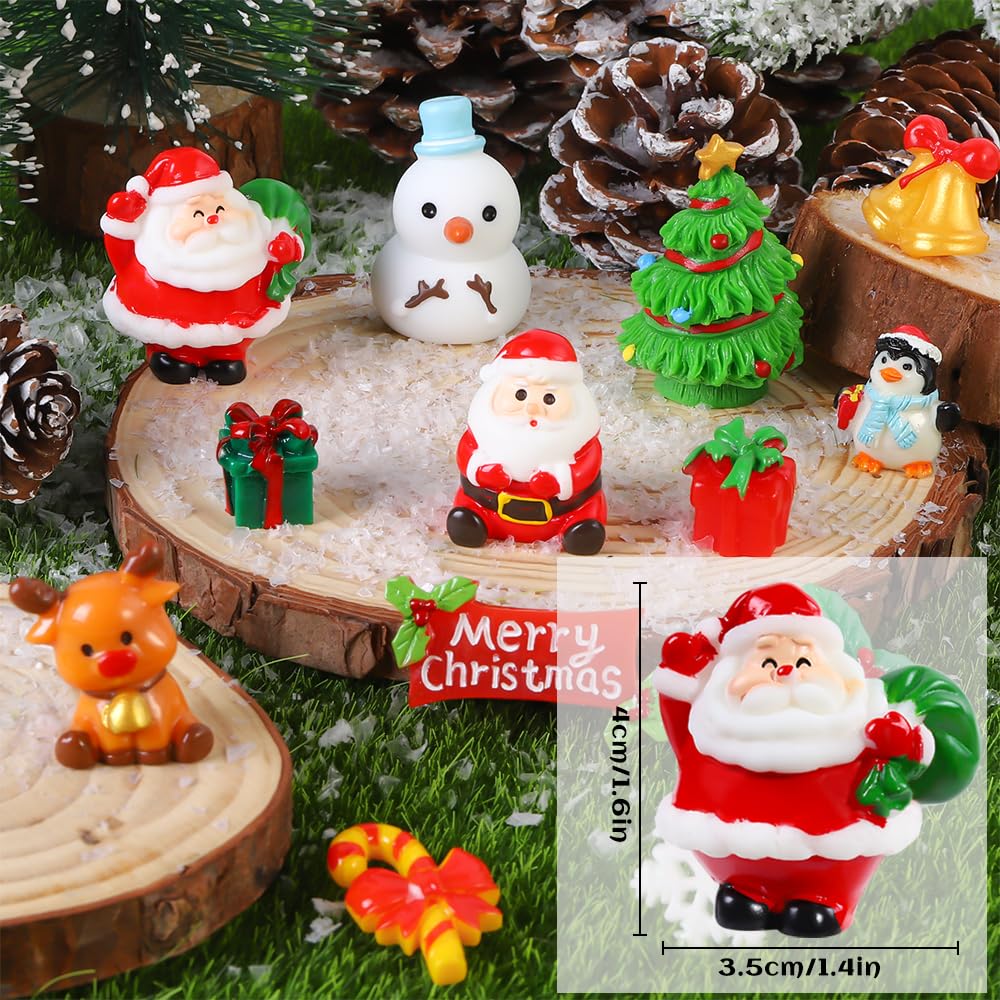 DIYDEC 40PCS Christmas Mini Ducks Figures Toys Miniature Resin Animal Decor