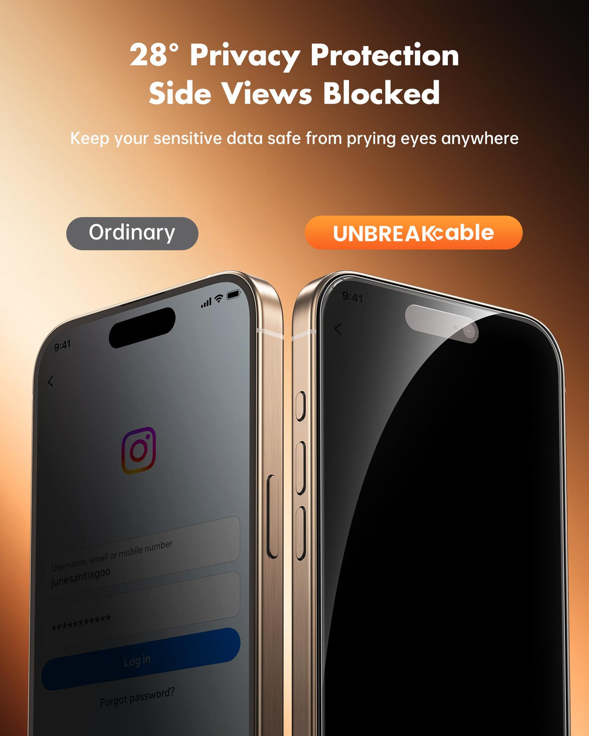 UNBREAKcable Privacy Screen Protector for iPhone 17 Pro Max, 2-Pack