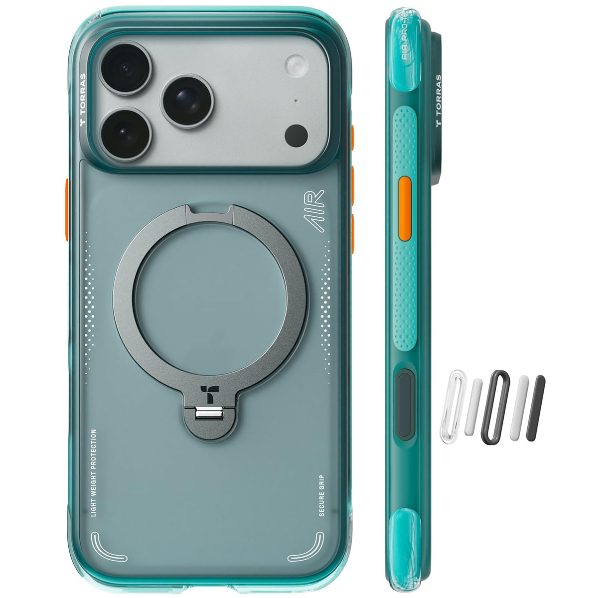 TORRAS Ostand Q3 Air for iPhone 15 Pro Max Case with Stand, Shockproof