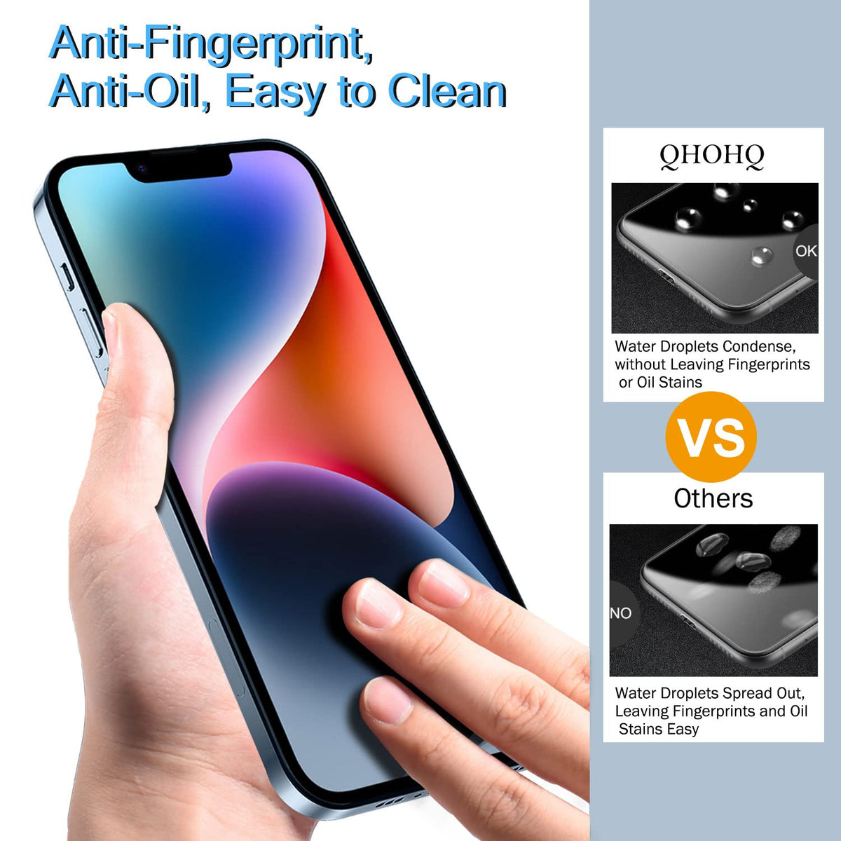 QHOHQ for iPhone 18 Pro Screen Protector, 9H+ Tempered Glass, 3+3 Pack