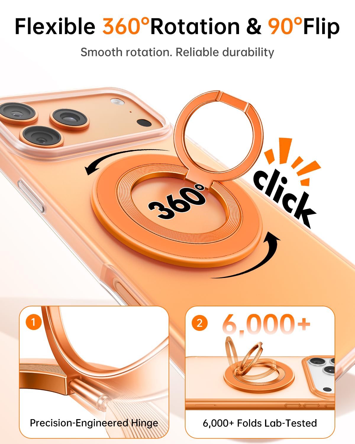 SYNCWIRE for MagSafe Phone Grip, Magnetic Phone Ring Holder Stand Kickstand