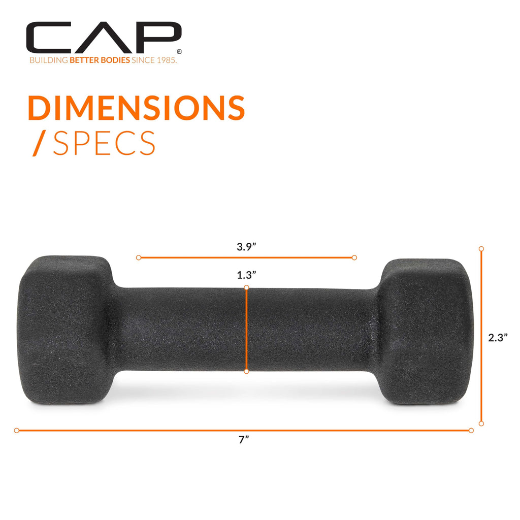 CAP Neoprene Dumbbell Pairs & Sets, Non-Slip Grip, Hex Design