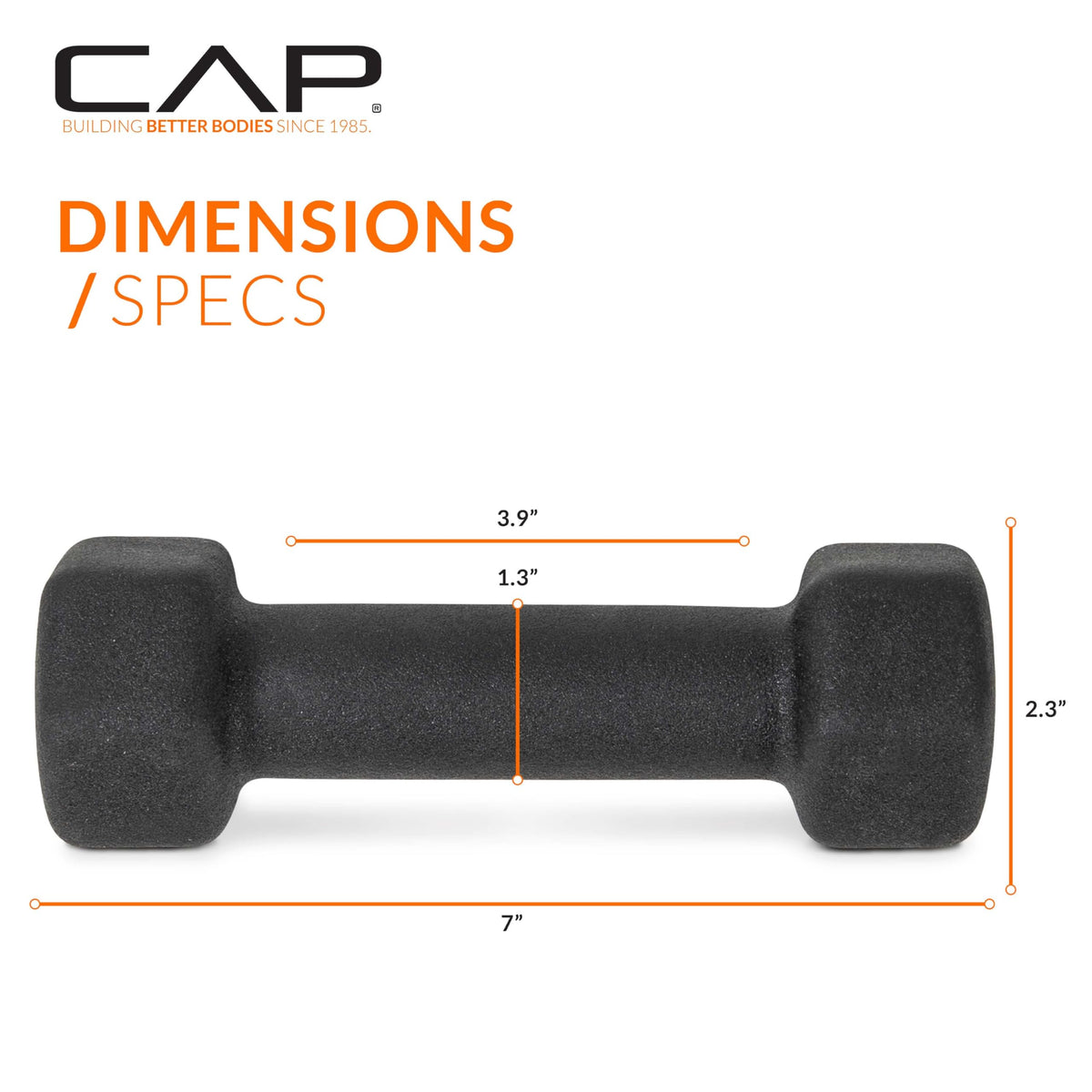 CAP Neoprene Dumbbell Pairs & Sets, Non-Slip Grip, Hex Design