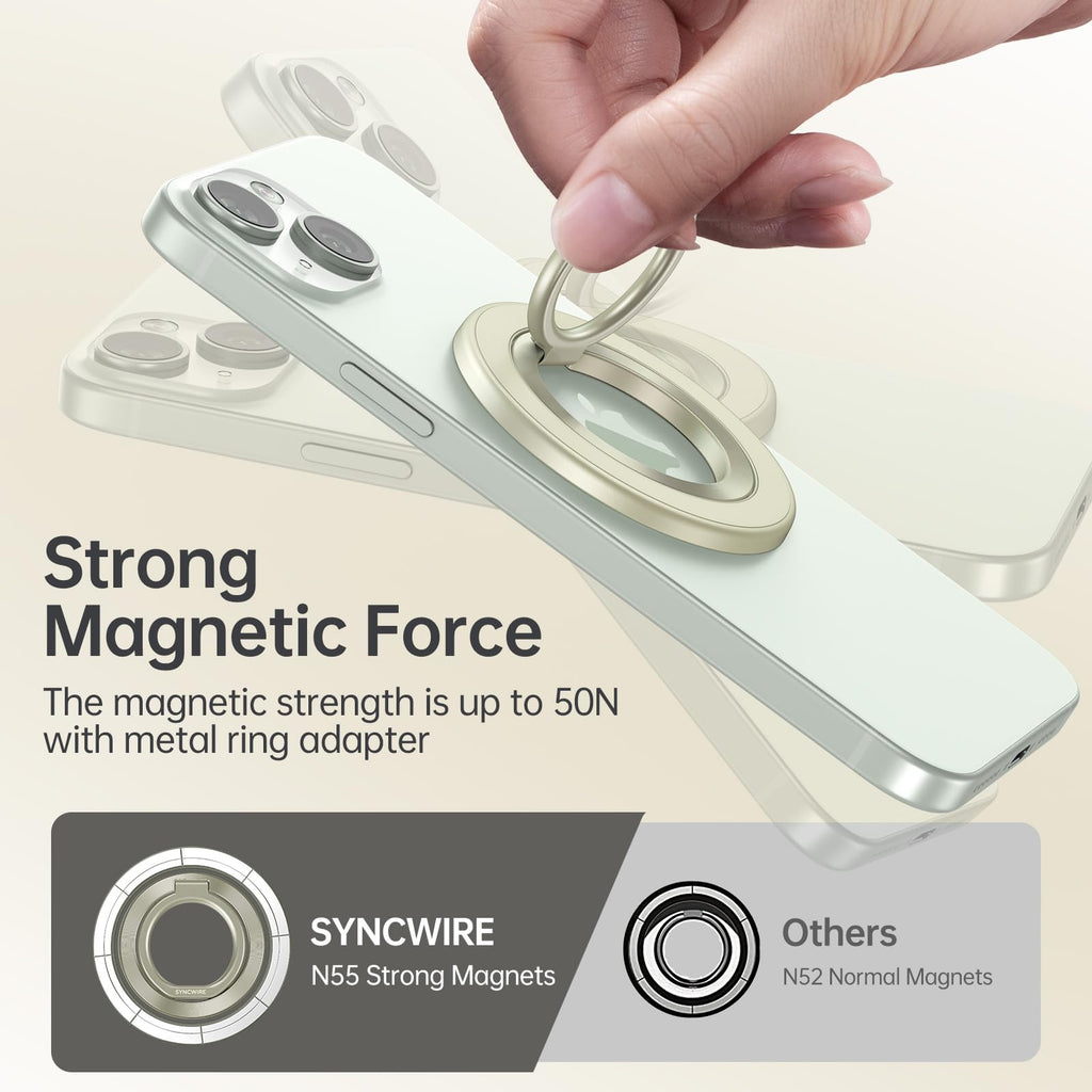 SYNCWIRE for MagSafe Phone Grip, Magnetic Phone Ring Holder Stand Kickstand