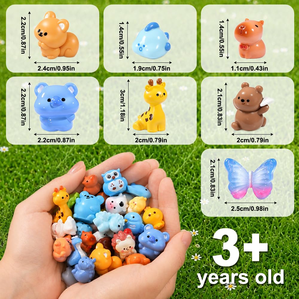 DIYDEC 40PCS Christmas Mini Ducks Figures Toys Miniature Resin Animal Decor