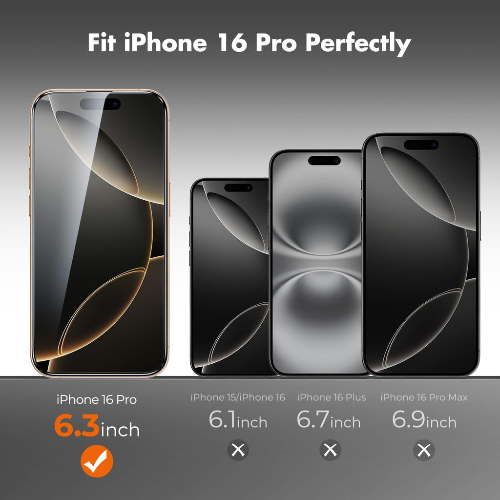 UNBREAKcable 3-Pack Screen Protector for iPhone 16 Pro Max, Full Coverage