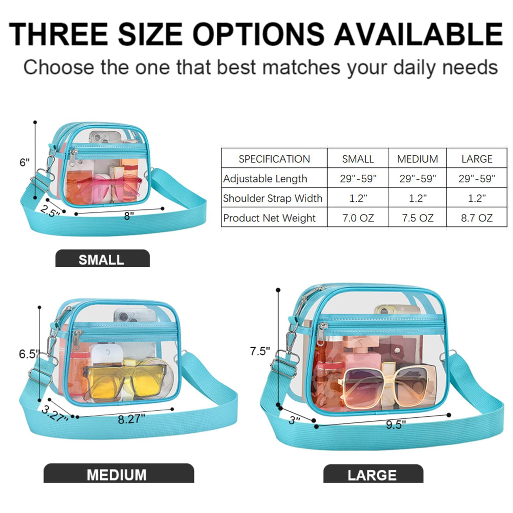 USPECLARE Clear Bag for Stadium Events Clear Sports Fan Handbags Purses