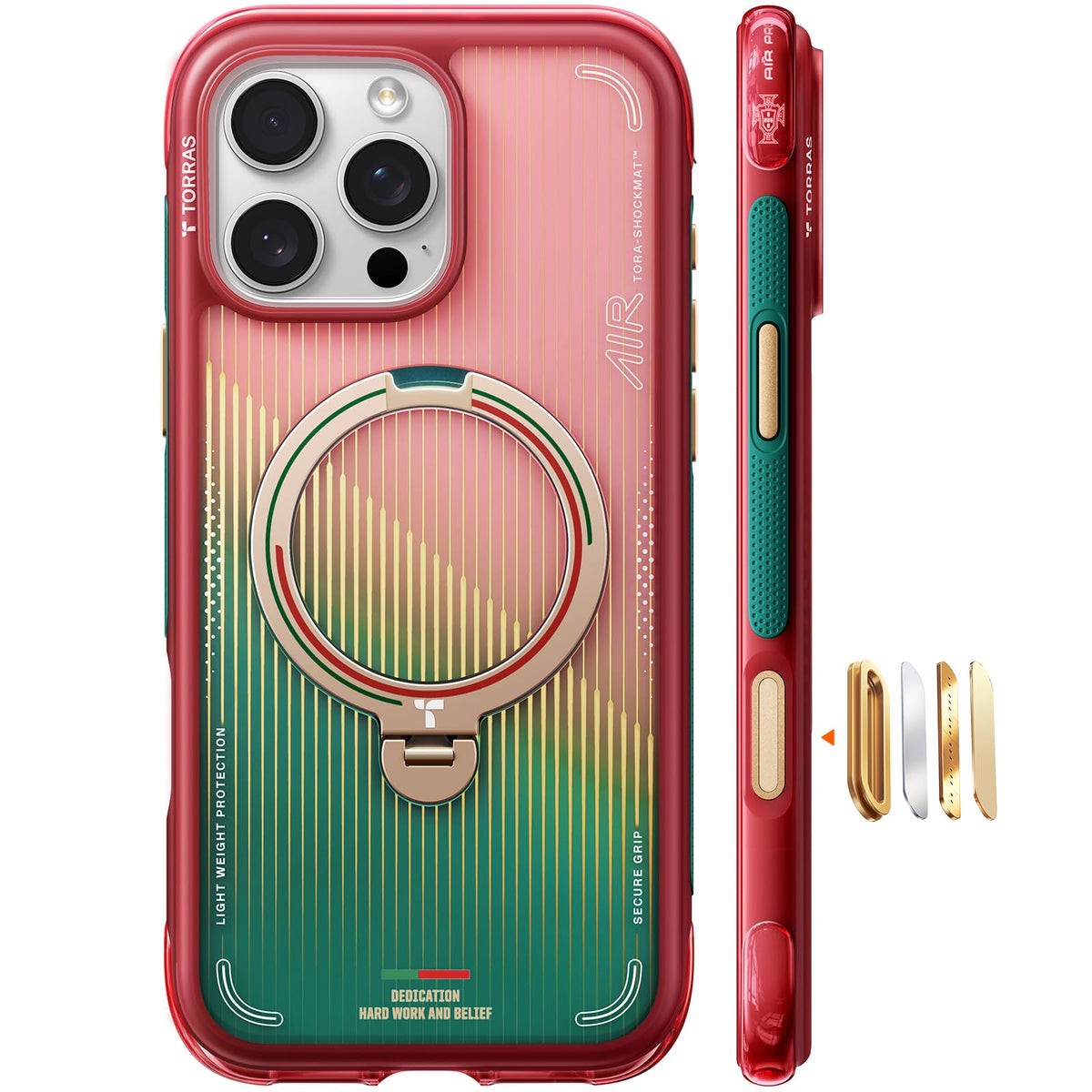 TORRAS Ostand Q3 Air for iPhone 15 Pro Max Case with Stand, Shockproof