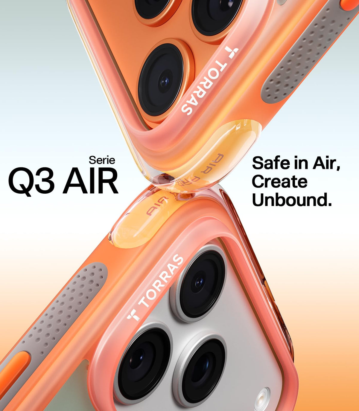 TORRAS Ostand Q3 Air for iPhone 15 Pro Max Case with Stand, Shockproof