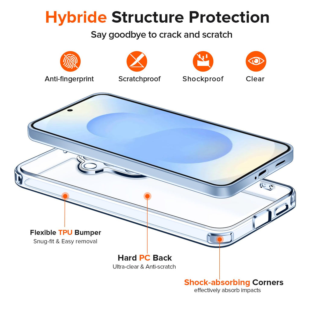 ivoler 3-in-1 Case for iPhone 16 Plus 6.7 inch, Clear