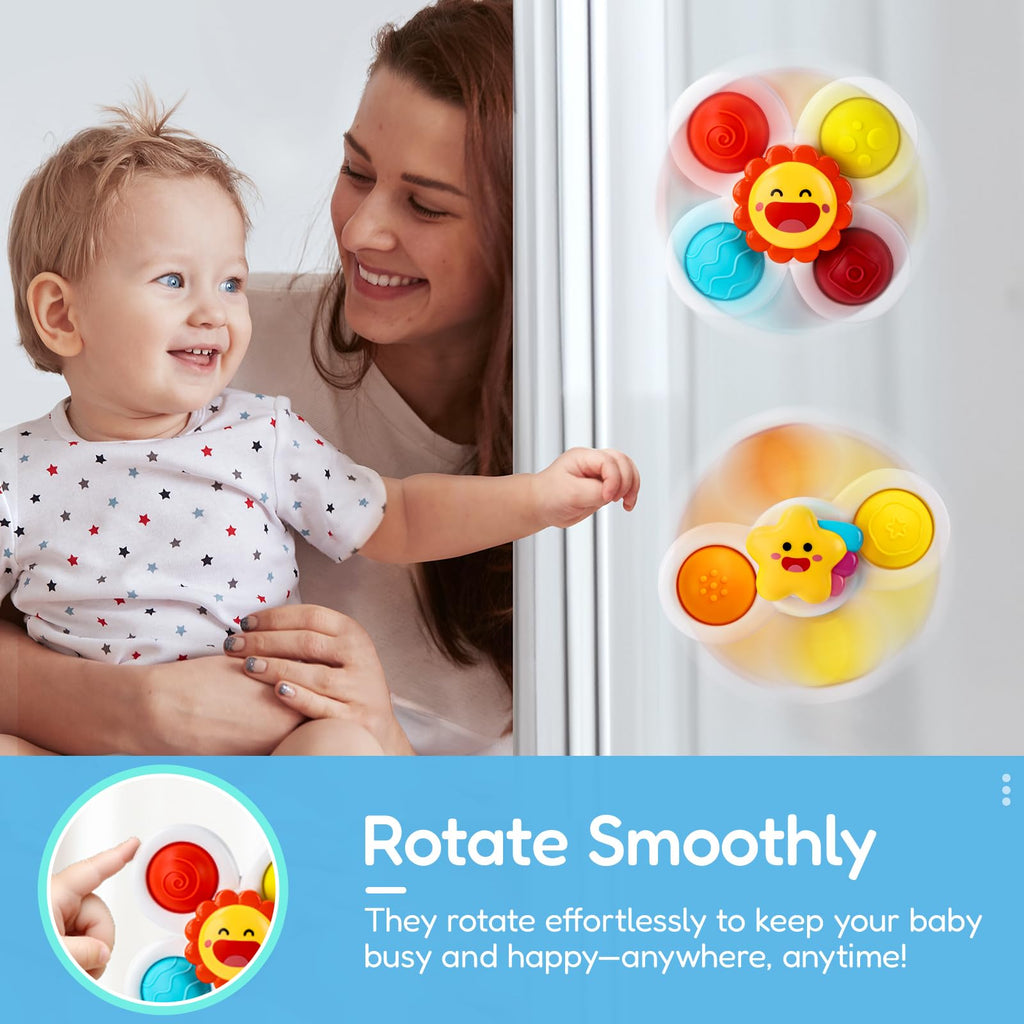 ALASOU Pop Suction Cup Spinner Airplane Travel Toys for 1 Year Old Boy Girl