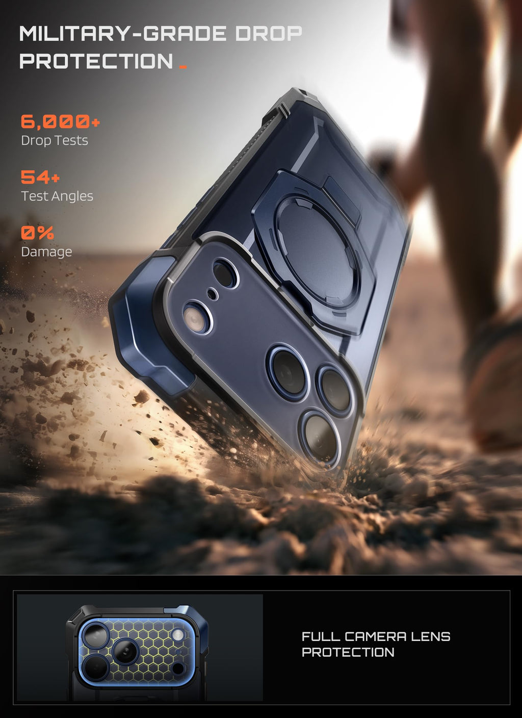 SUPCASE for iPhone 18 Pro Max Case/ 17 Pro Max Case with Stand, Black