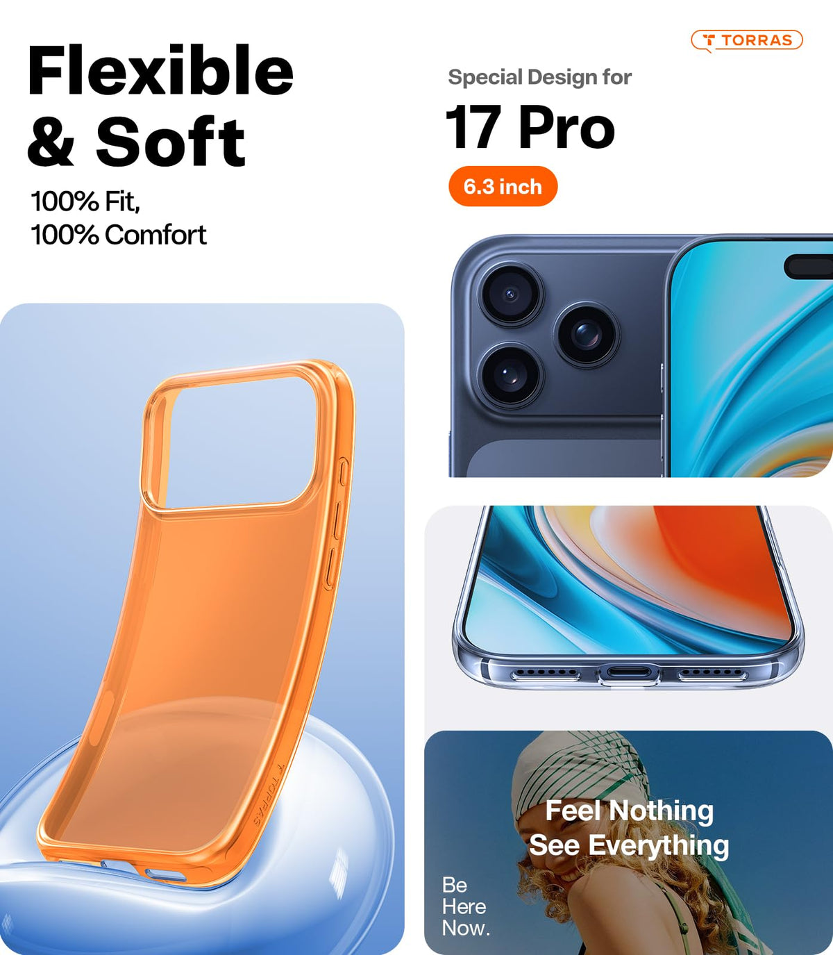 TORRAS for iPhone 14 Pro Max Case, Anti-Yellowing, Crystal Clear