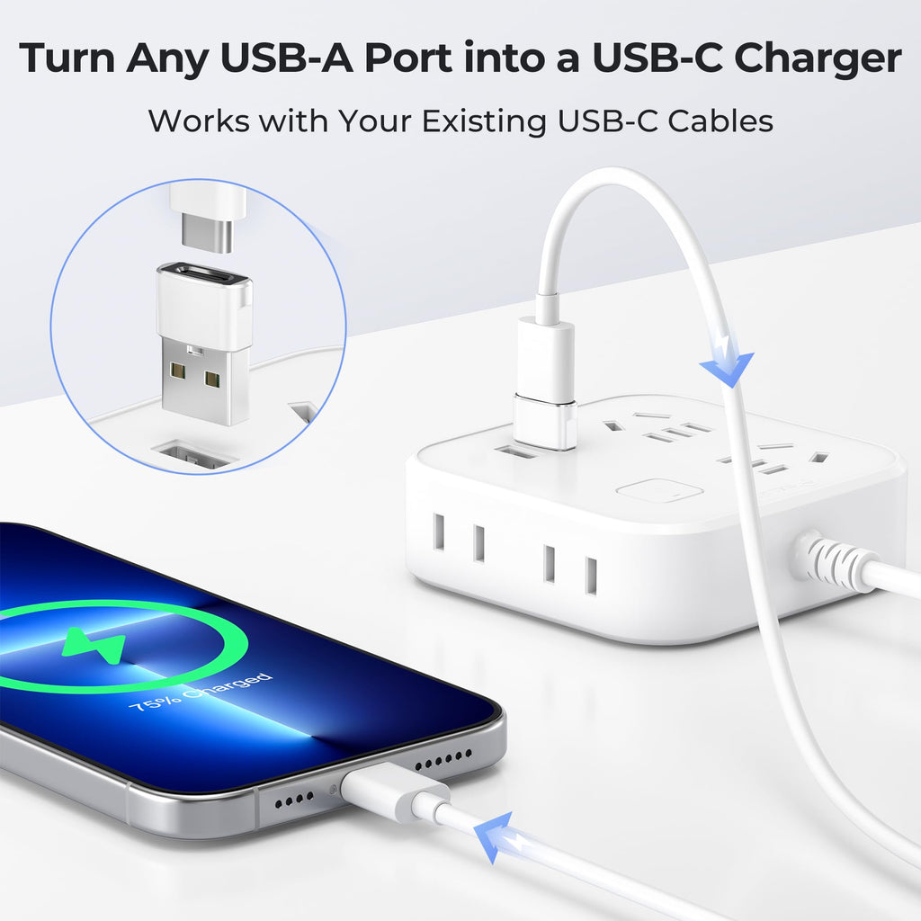 Basesailor USB C Female to USBA Male Adapter,Type C Charger Cable Connector