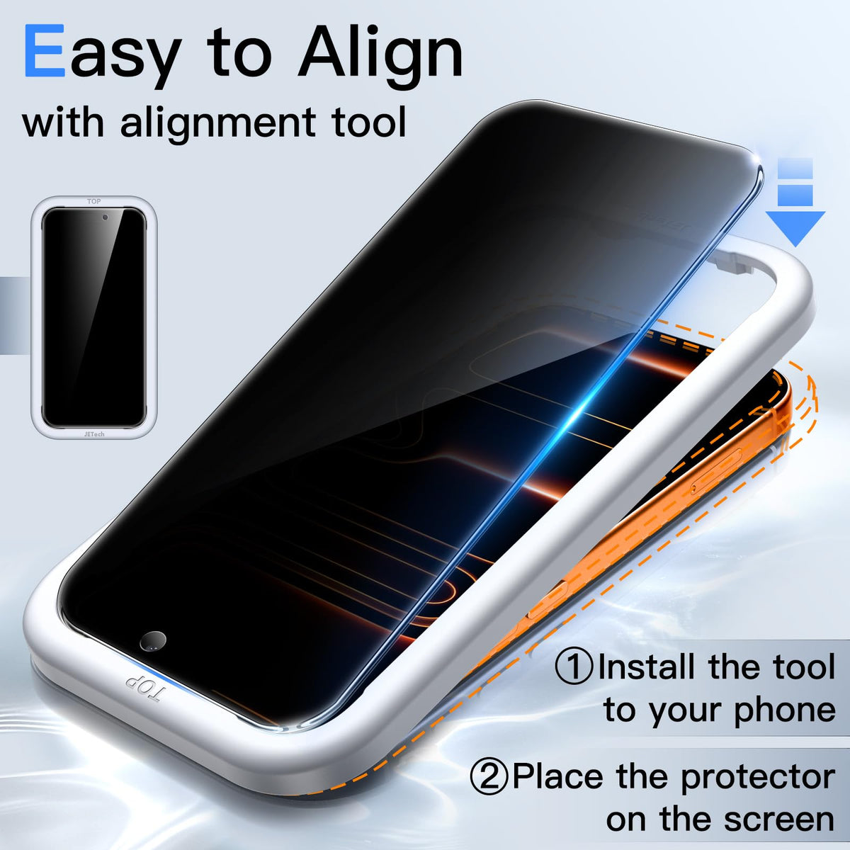 JETech Privacy Screen Protector for iPhone 18 Pro, 2-Pack