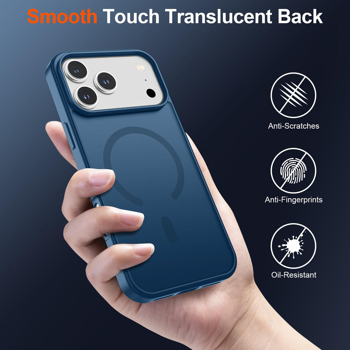 SUPFINE Magnetic for iPhone 18 Pro Max/17 Pro Max Case Dark Blue