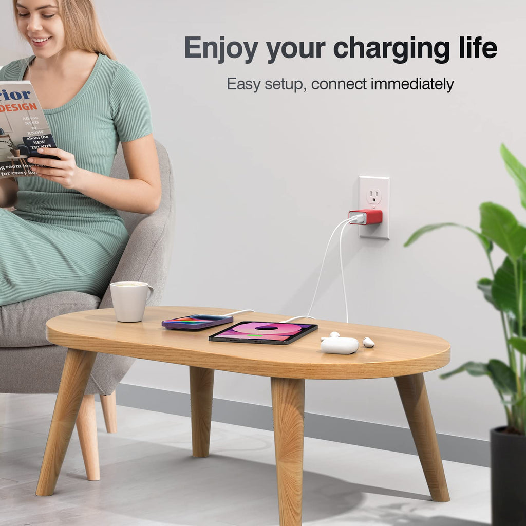 [2 Pack] 20W USB C Charger Block, Fast Charging Dual Port Wall Charger