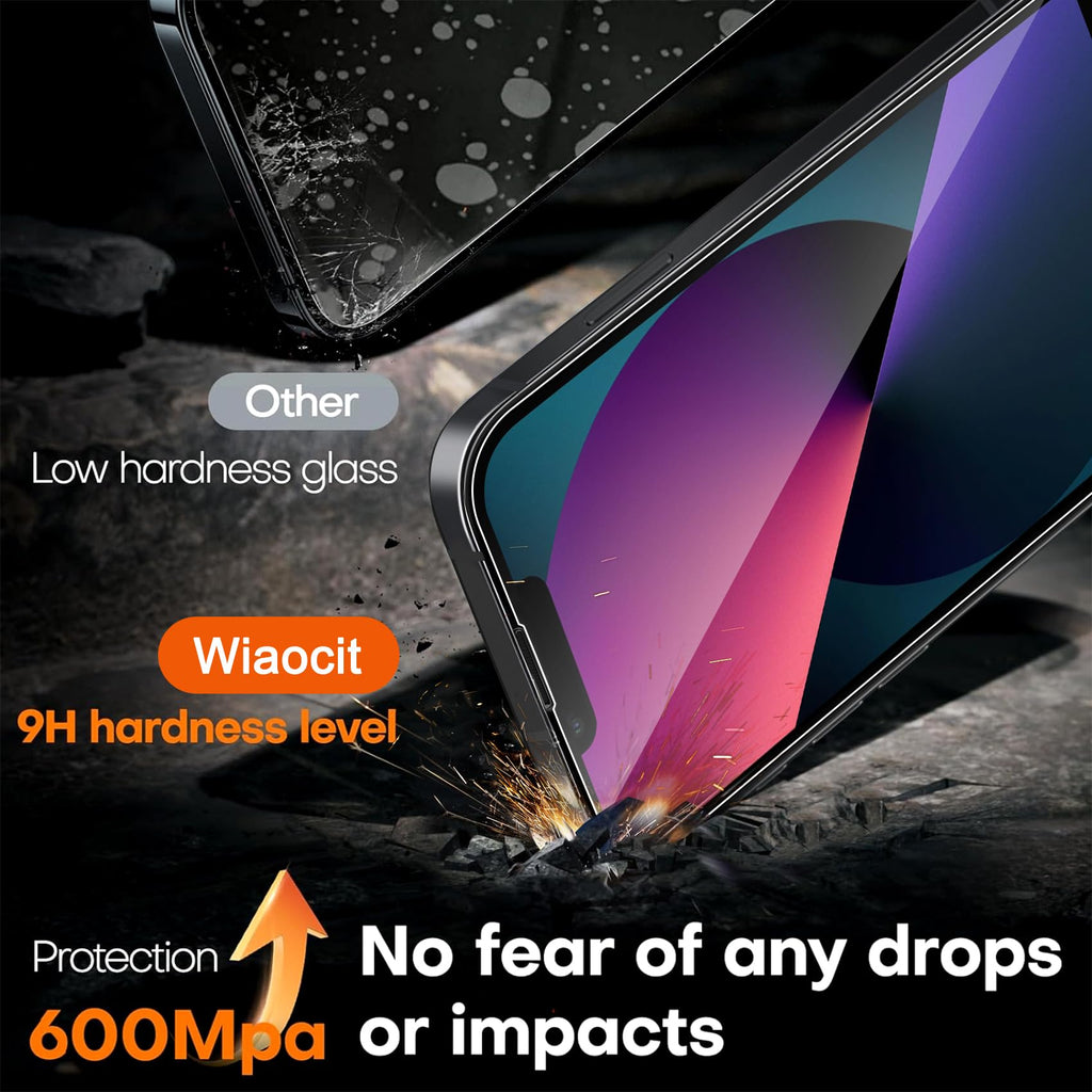 Wiaocit Privacy Screen Protector for iPhone 18 Pro, Tempered Glass
